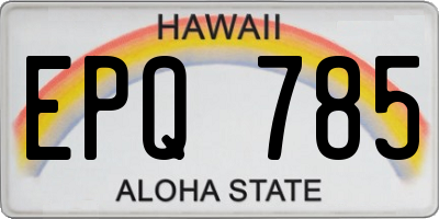 HI license plate EPQ785