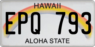 HI license plate EPQ793