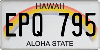 HI license plate EPQ795