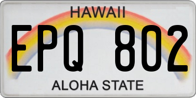 HI license plate EPQ802