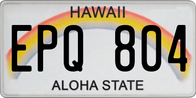 HI license plate EPQ804