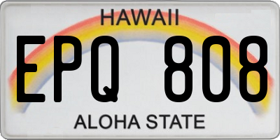 HI license plate EPQ808