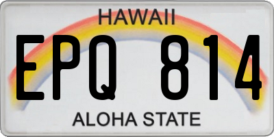HI license plate EPQ814