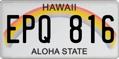 HI license plate EPQ816