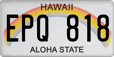 HI license plate EPQ818