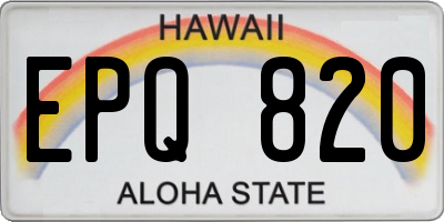 HI license plate EPQ820