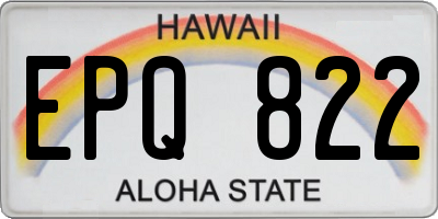 HI license plate EPQ822