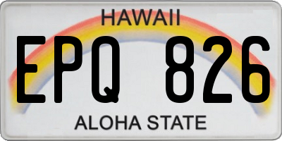 HI license plate EPQ826