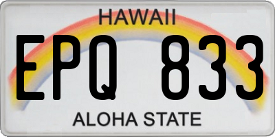 HI license plate EPQ833