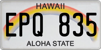 HI license plate EPQ835
