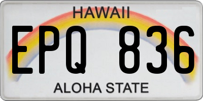 HI license plate EPQ836