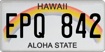 HI license plate EPQ842