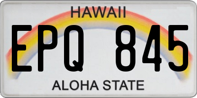 HI license plate EPQ845