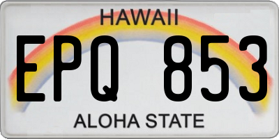 HI license plate EPQ853
