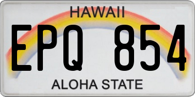 HI license plate EPQ854