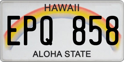 HI license plate EPQ858