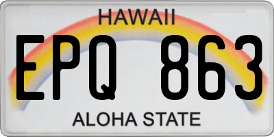 HI license plate EPQ863