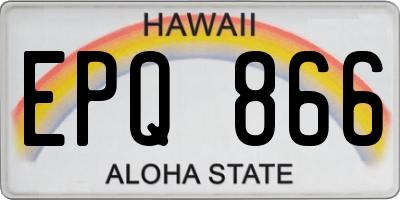 HI license plate EPQ866