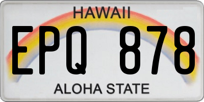 HI license plate EPQ878