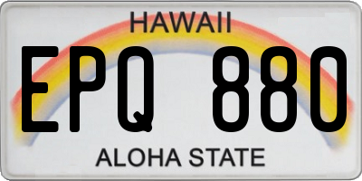 HI license plate EPQ880