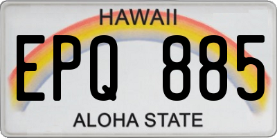 HI license plate EPQ885