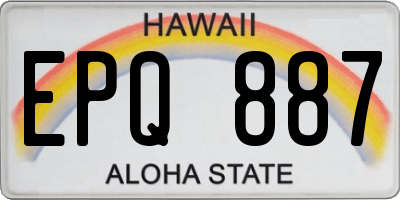 HI license plate EPQ887