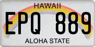 HI license plate EPQ889