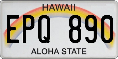 HI license plate EPQ890