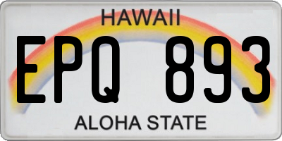 HI license plate EPQ893