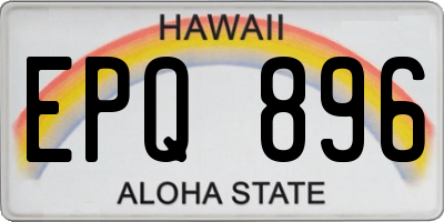 HI license plate EPQ896