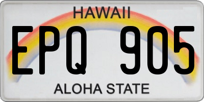HI license plate EPQ905