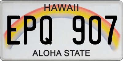 HI license plate EPQ907