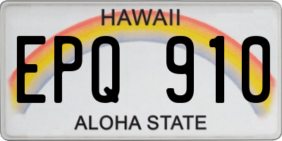 HI license plate EPQ910
