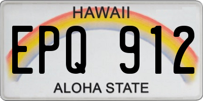 HI license plate EPQ912