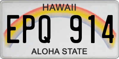 HI license plate EPQ914