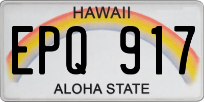 HI license plate EPQ917