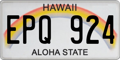 HI license plate EPQ924