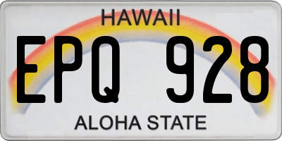 HI license plate EPQ928