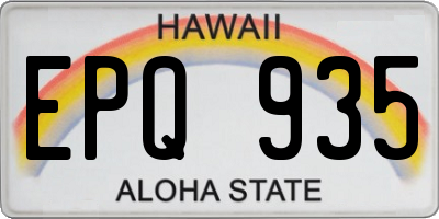HI license plate EPQ935