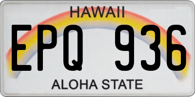 HI license plate EPQ936