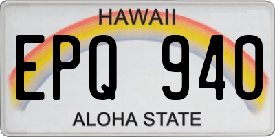 HI license plate EPQ940