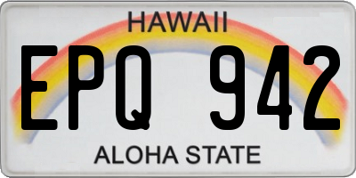 HI license plate EPQ942