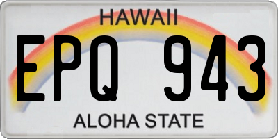 HI license plate EPQ943