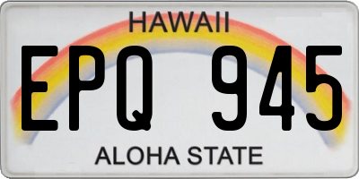 HI license plate EPQ945