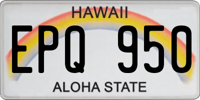 HI license plate EPQ950