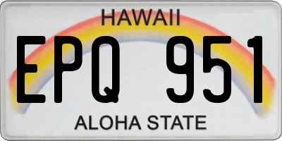 HI license plate EPQ951
