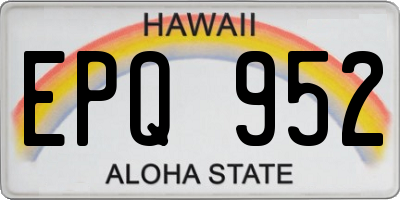 HI license plate EPQ952