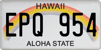 HI license plate EPQ954