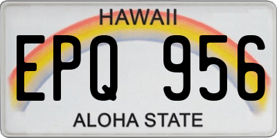 HI license plate EPQ956