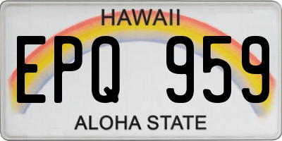 HI license plate EPQ959